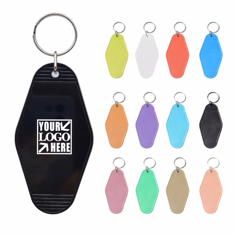 Diamond-Shaped Plastic Keycard Hotel Keychain