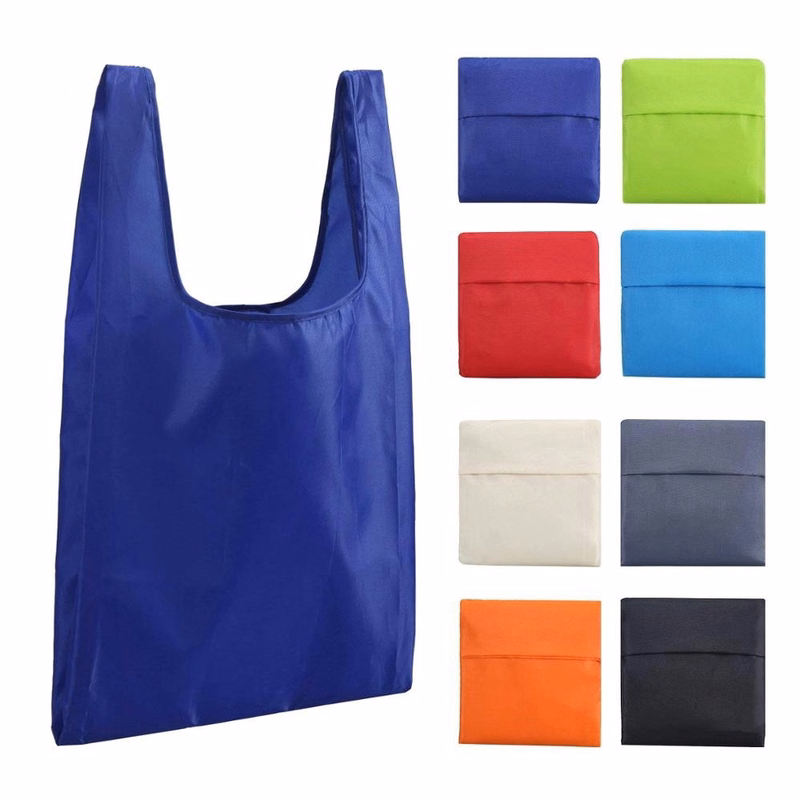 210D Waterproof Folding Shopping Bag Into Pouch