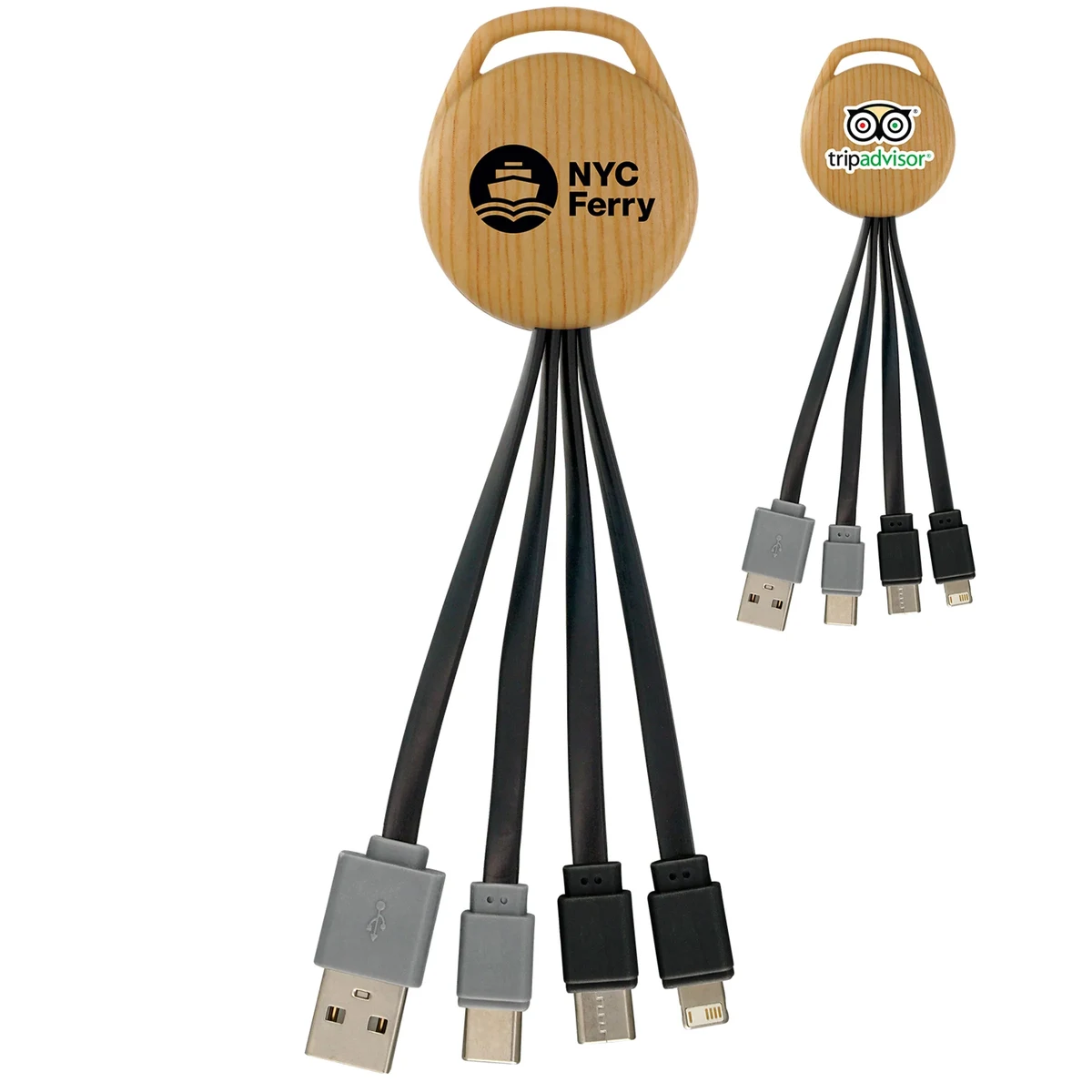 Bamboo Pattern Vivid Dual Input 3-in-1 Charging Cable 1