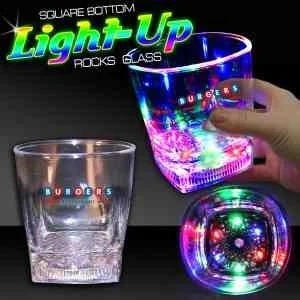 Square Bottom LED Rocks Glass 1