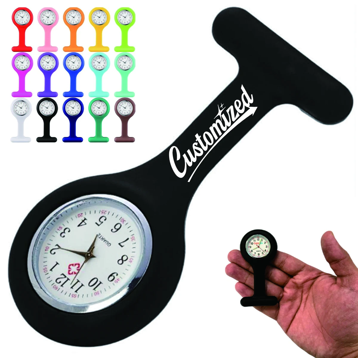 Silicone Nurse Fob Watch with Safety Pin Clip 1