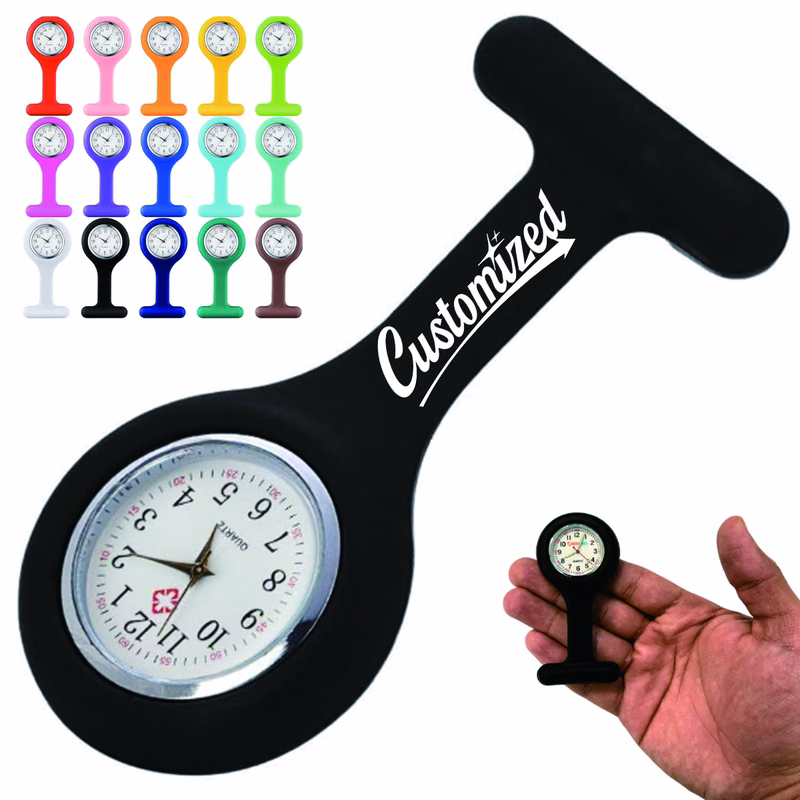 Silicone Nurse Fob Watch with Safety Pin Clip