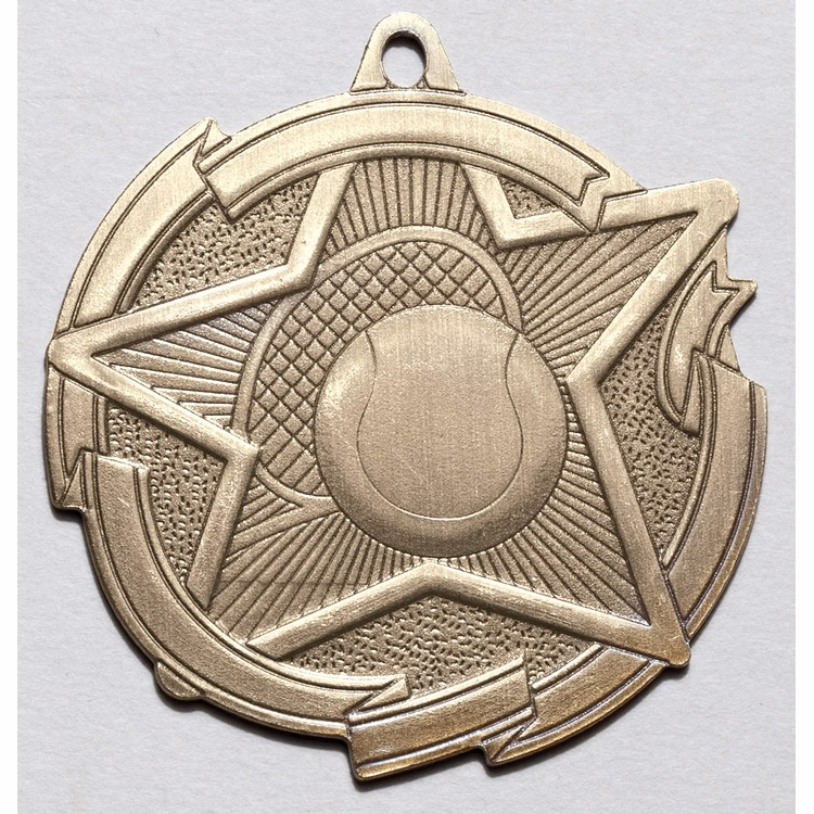Tennis Star Medal 2-3/8"