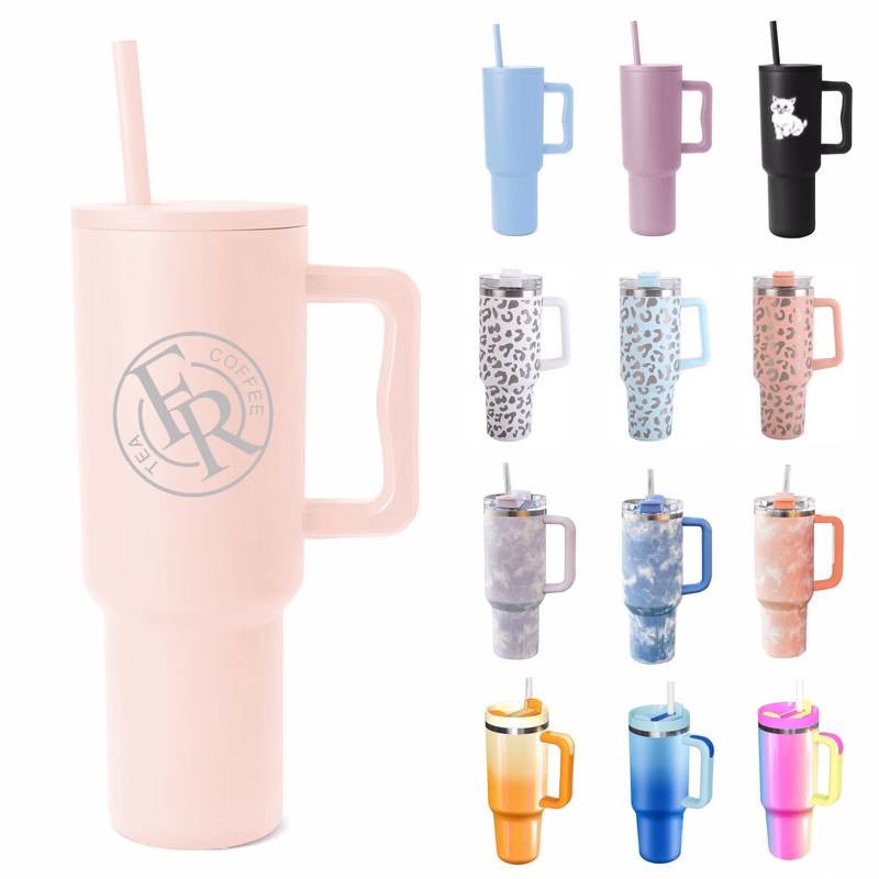 40oz Tumbler with Handle and Straw Lid (direct import)
