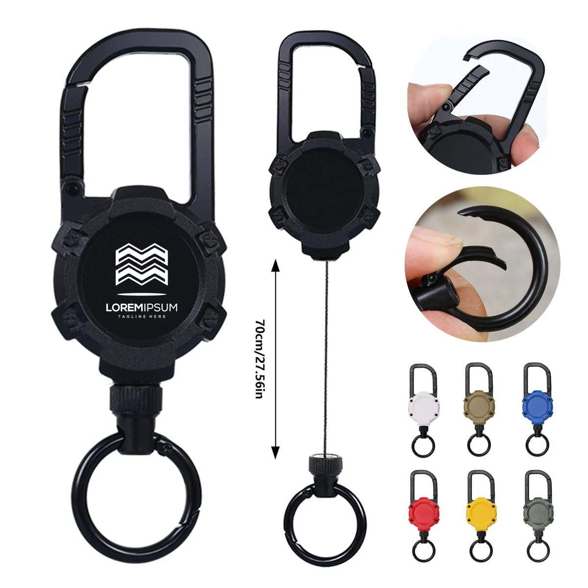 Retractable Badge Reel Keychain With Magnetic Lock 1