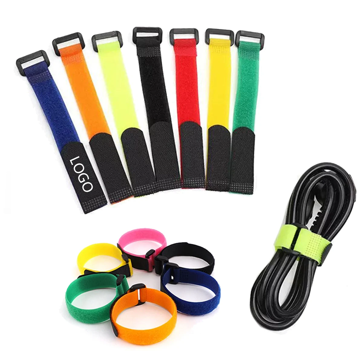 Colored Nylon Reverse Buckle Velcro Strap 1