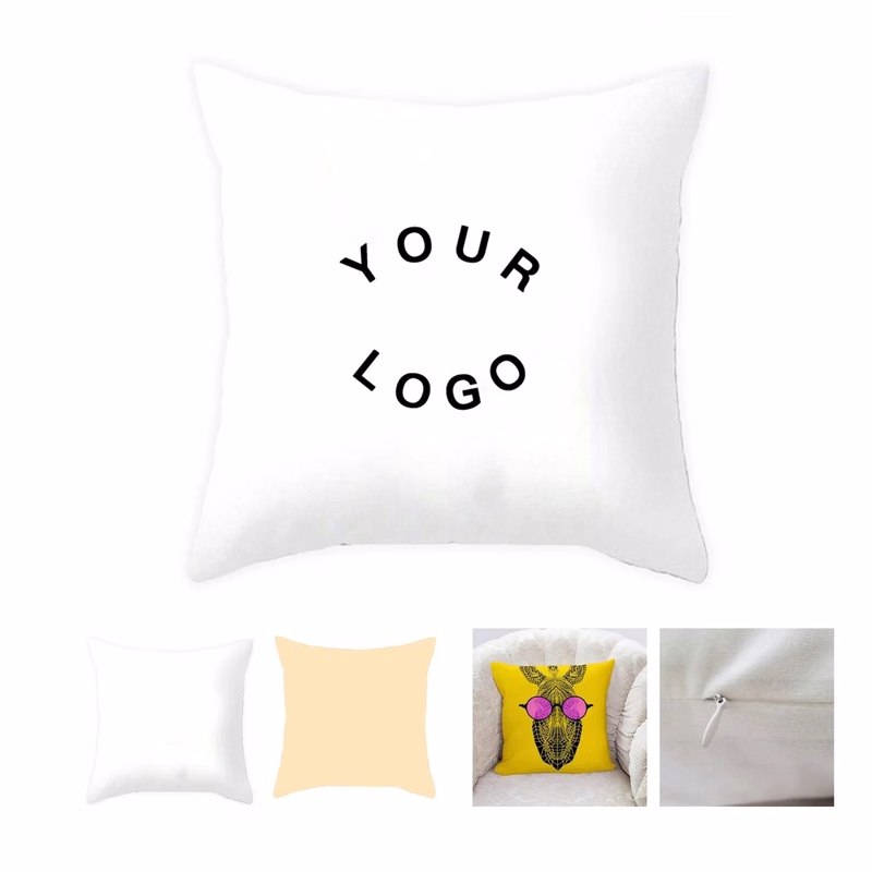 Linen Throw Pillow Case with Hidden Zipper 17.7 Inch