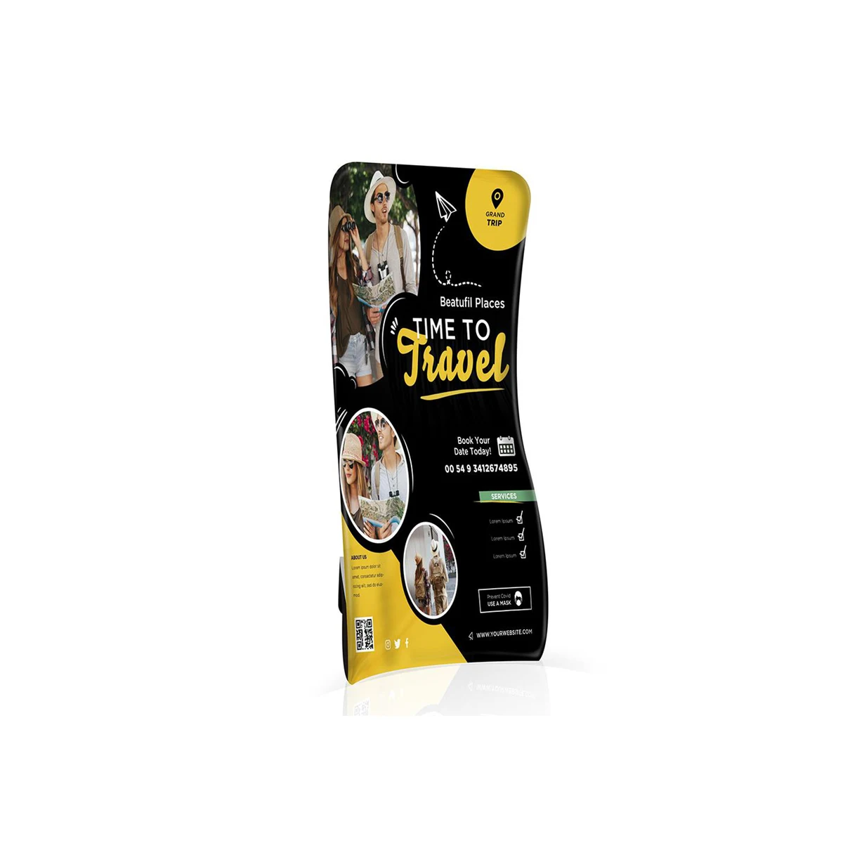 Cobra Shaped Tension Fabric Banner Stand 1