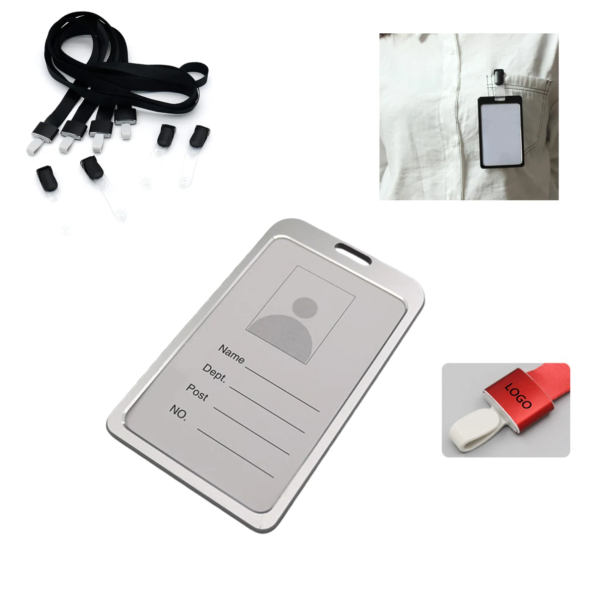 MOQ 100pcs Badge Holder With A Removable Clip And Lanyard 1