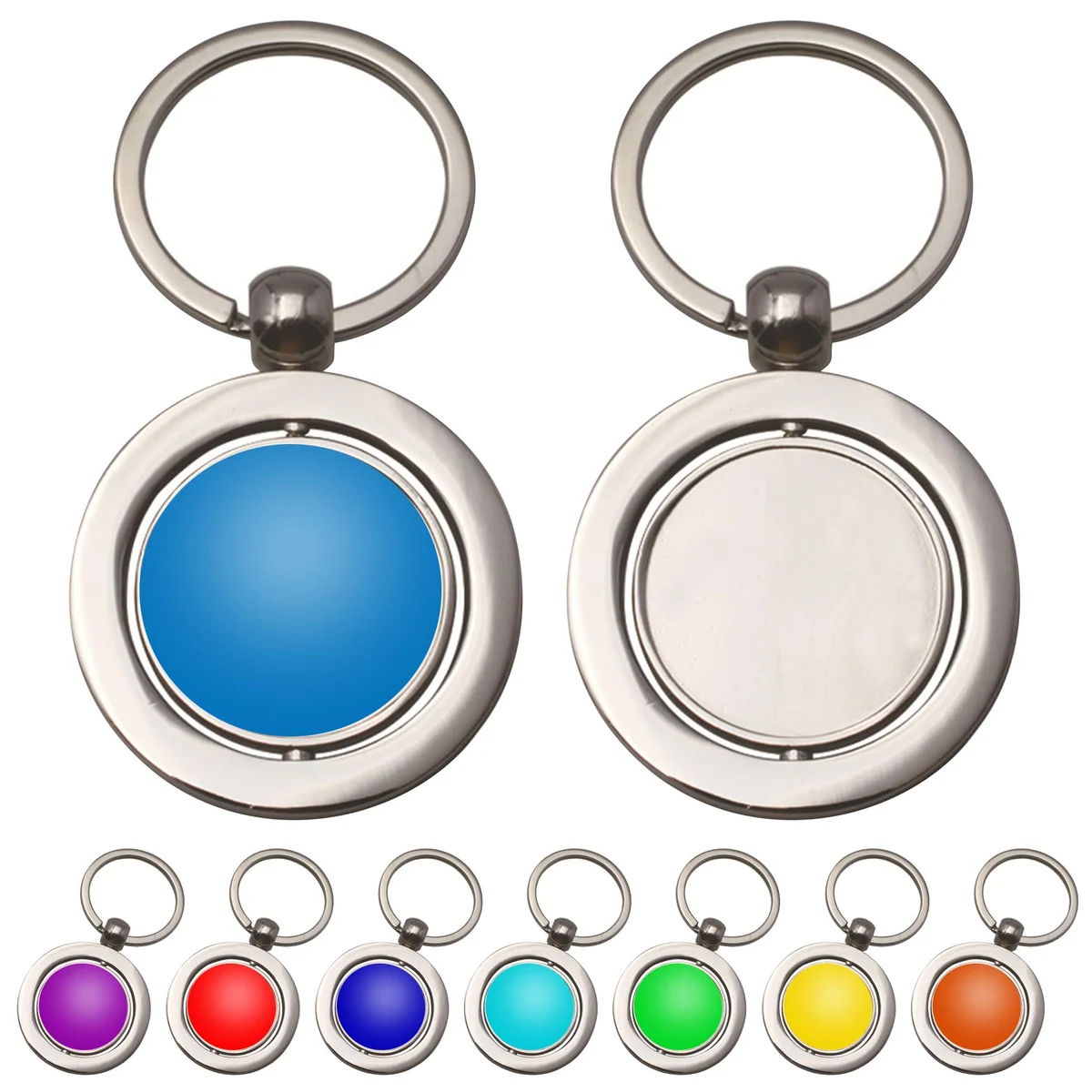 360 Rotatable Round Keychain 1