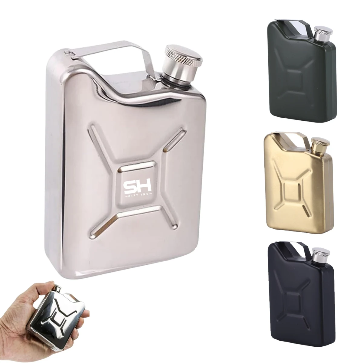 5 OZ Portable Whiskey Flask, custom water bottle with logo imprint 1