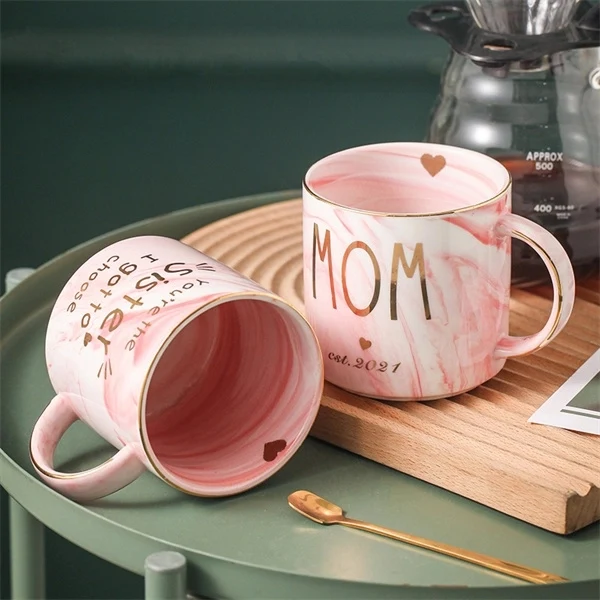 Ceramic marbled cup set 1