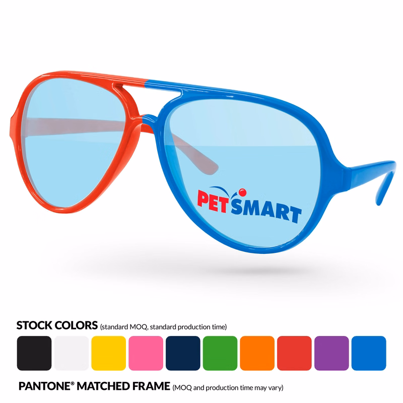 Split-Tone Aviator Sport Sunglasses
