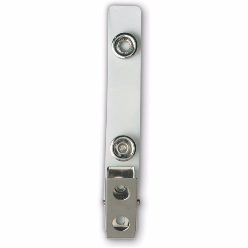 Strap Badge Fastener w/Metal Clip (Clear)