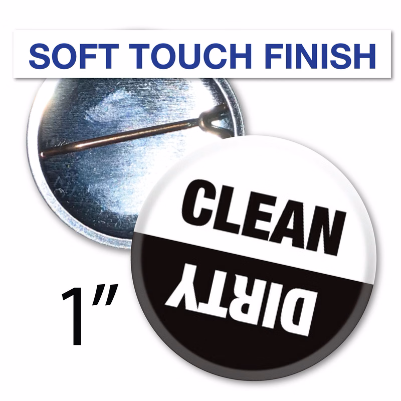 Soft Touch Circle Button - 1" - Pin Backed