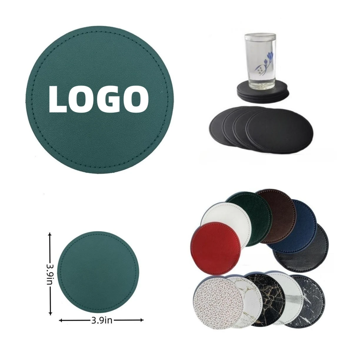 Soft PU Leather Absorbent Round Coaster 1