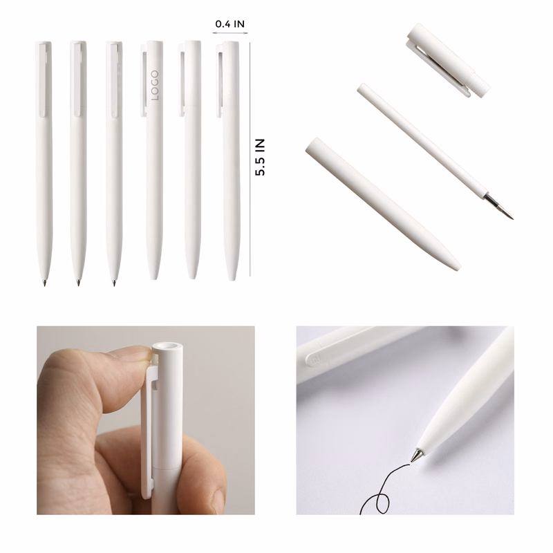 MOQ 10 PCS Pure White Click Pen
