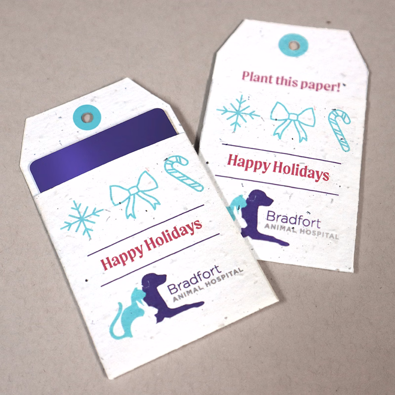 Double-Sided Tag Shape Seed Paper Gift Card Holders