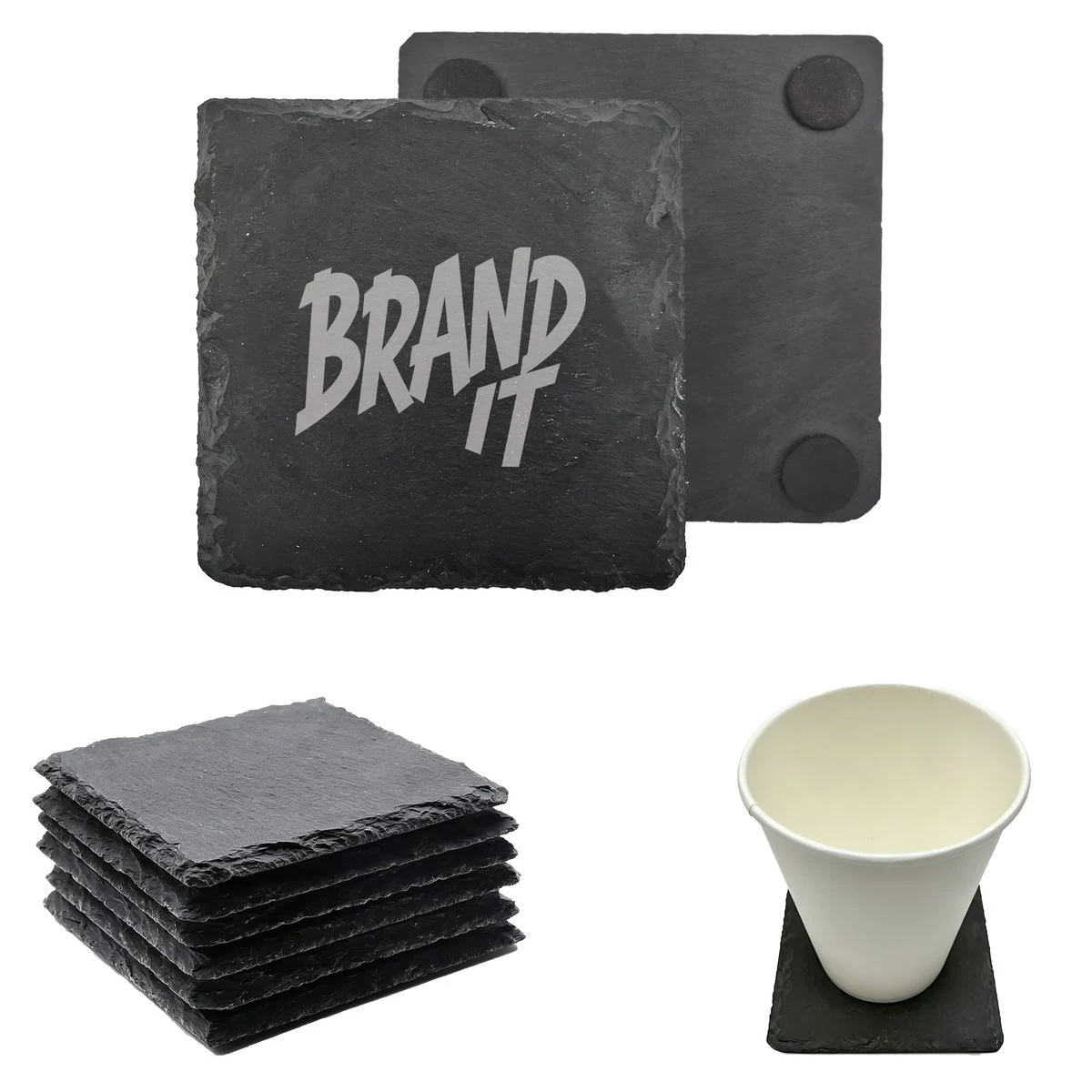 4" Square Slate Coaster 1