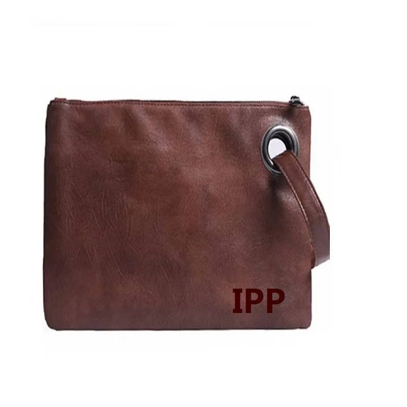 PU Leather Zipper Wristlets Women Envelope Bag 1
