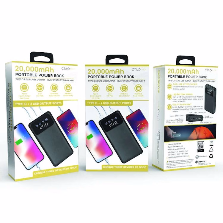 20000mAh Portable Power Bank