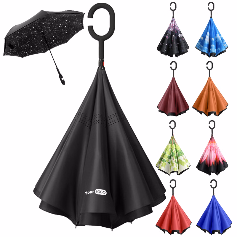 Impact Cloth No Need To Hold Double-Layer Manual Umbrella