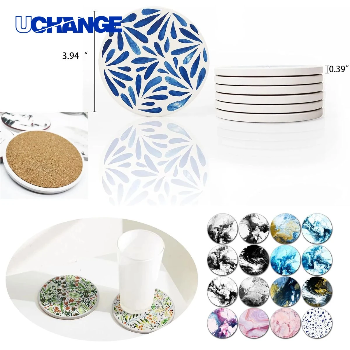 Circular Ceramic Coaster Mat 1