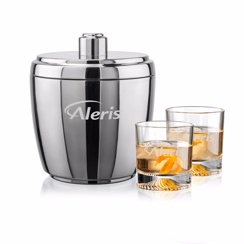Pescara Ice Bucket & Hadley On-the-Rocks Set