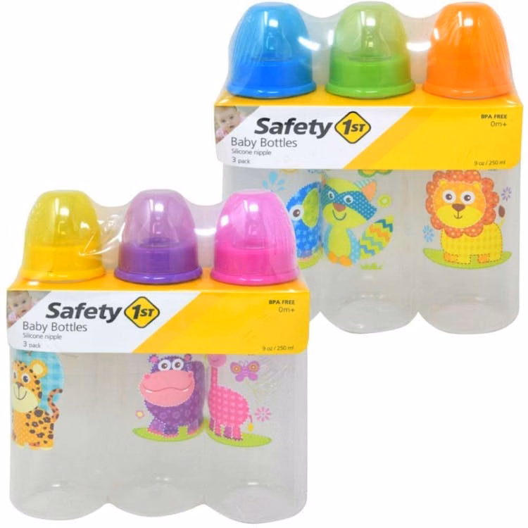 Safety 1st Round Baby Bottles 9oz 3 Pack