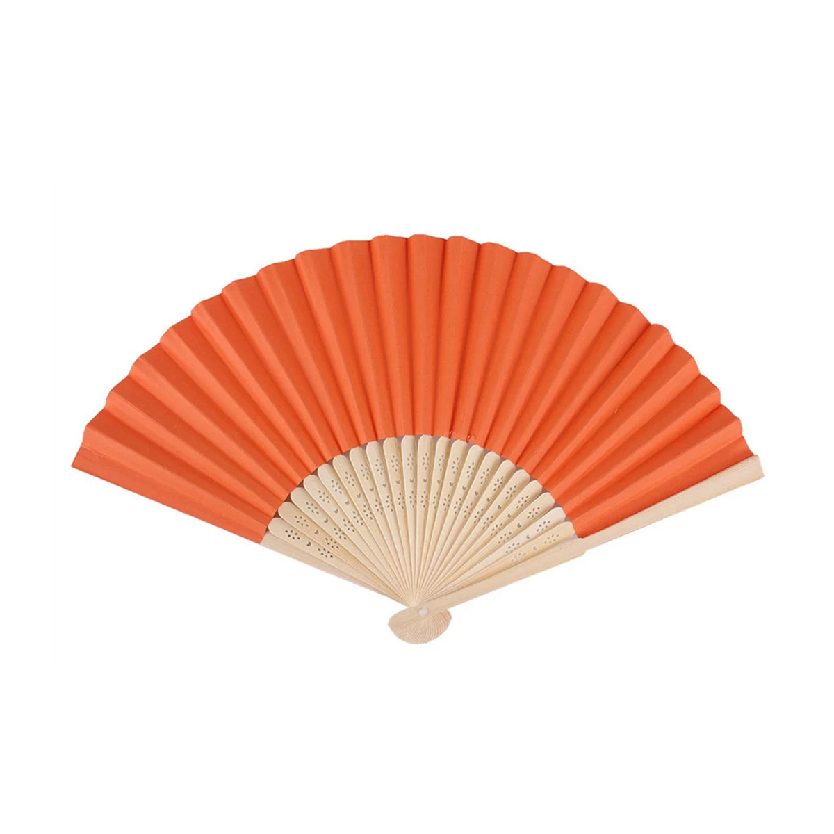 Traditional Style Folding Paper Fan With Bamboo Handle 1