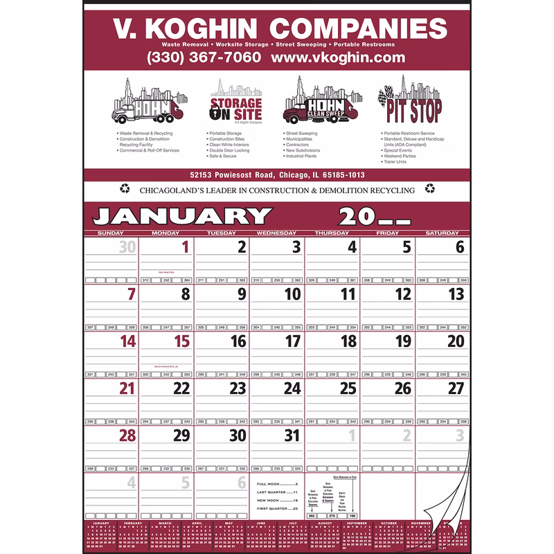 Style 78 Contractor's Bid Twelve Sheet Calendar