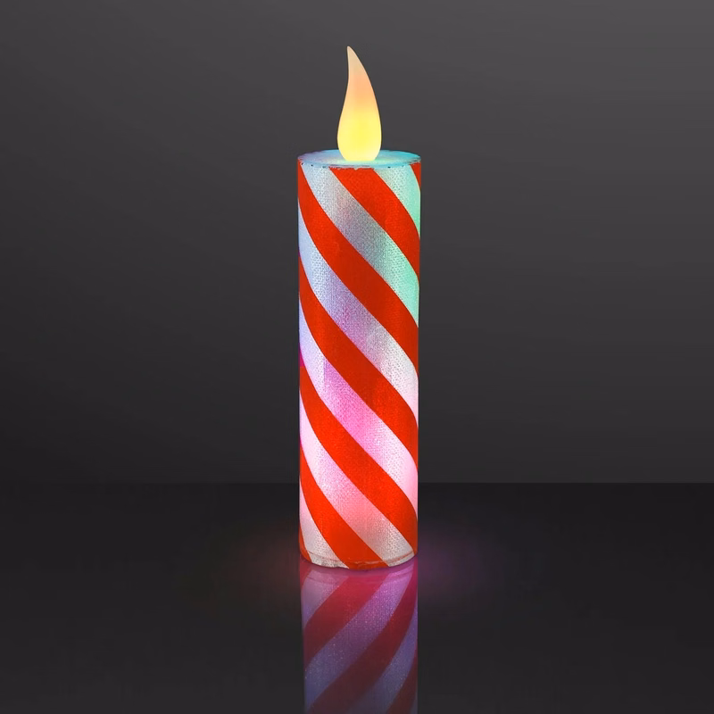 Candy Cane LED Christmas Candle