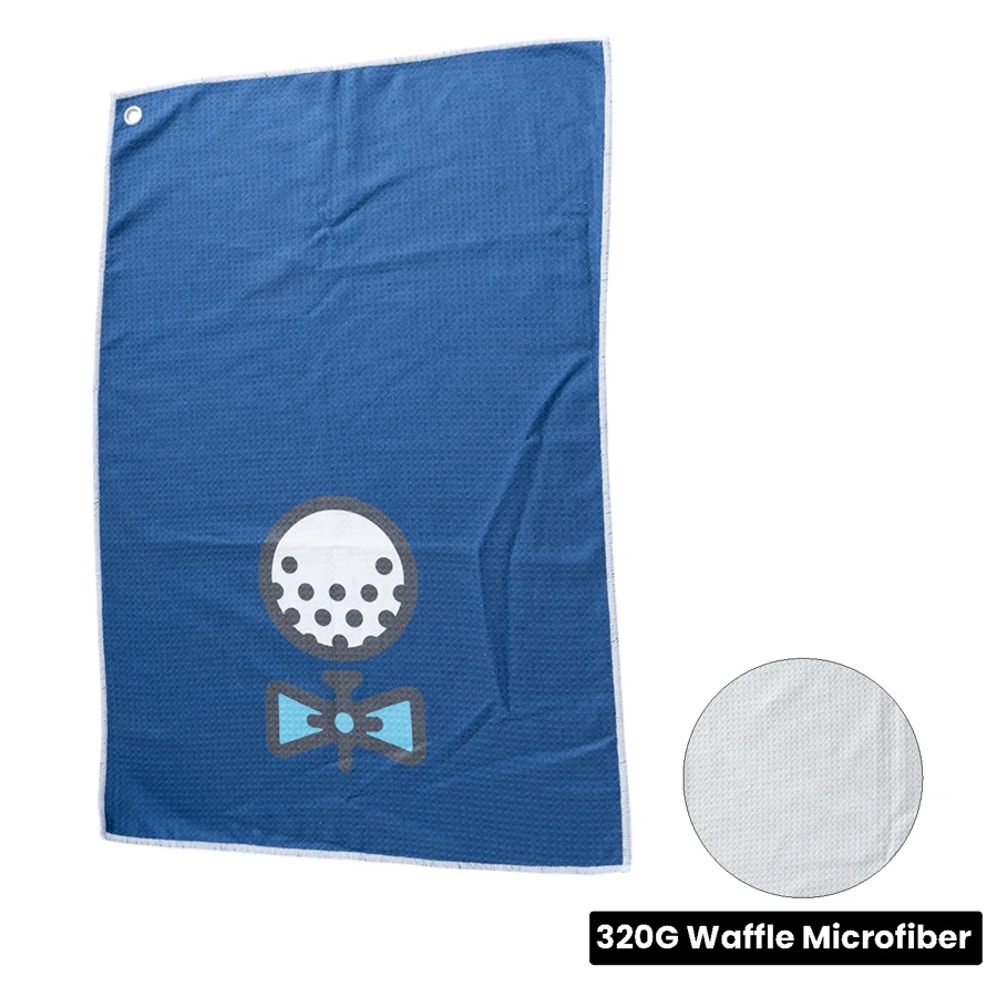 Sublimation Waffle Golf Towel with Grommet & Carabiner - 12" 1