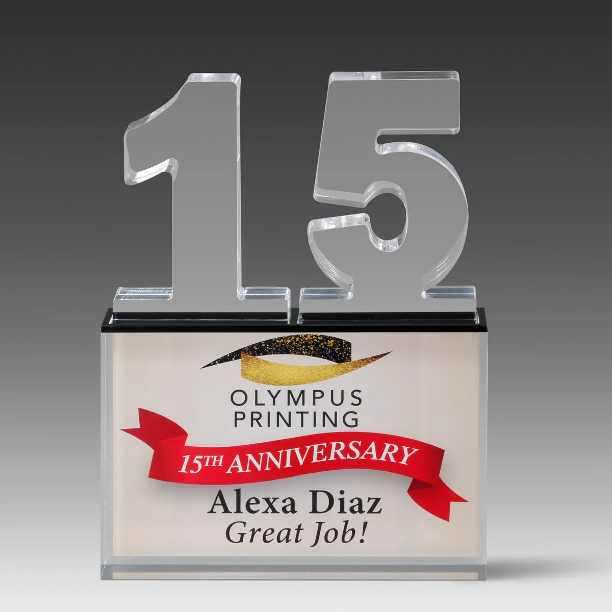 Recognition Number Award 15 (6" x 8" x 1") 1