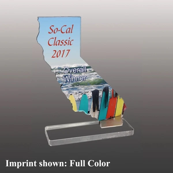 State of California Shaped Acrylic Award - Full Color 1