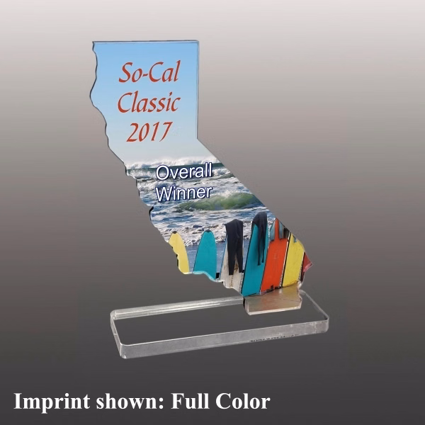 State of California Shaped Acrylic Award - Full Color