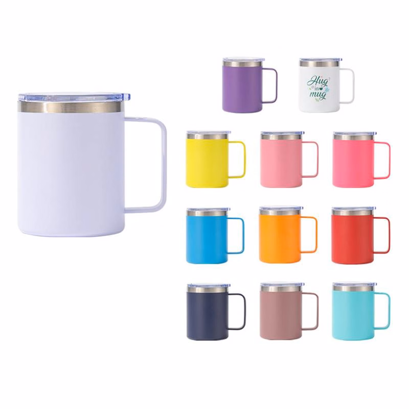 12 oz Stainless Steel Tumbler W/ Lid & Handle