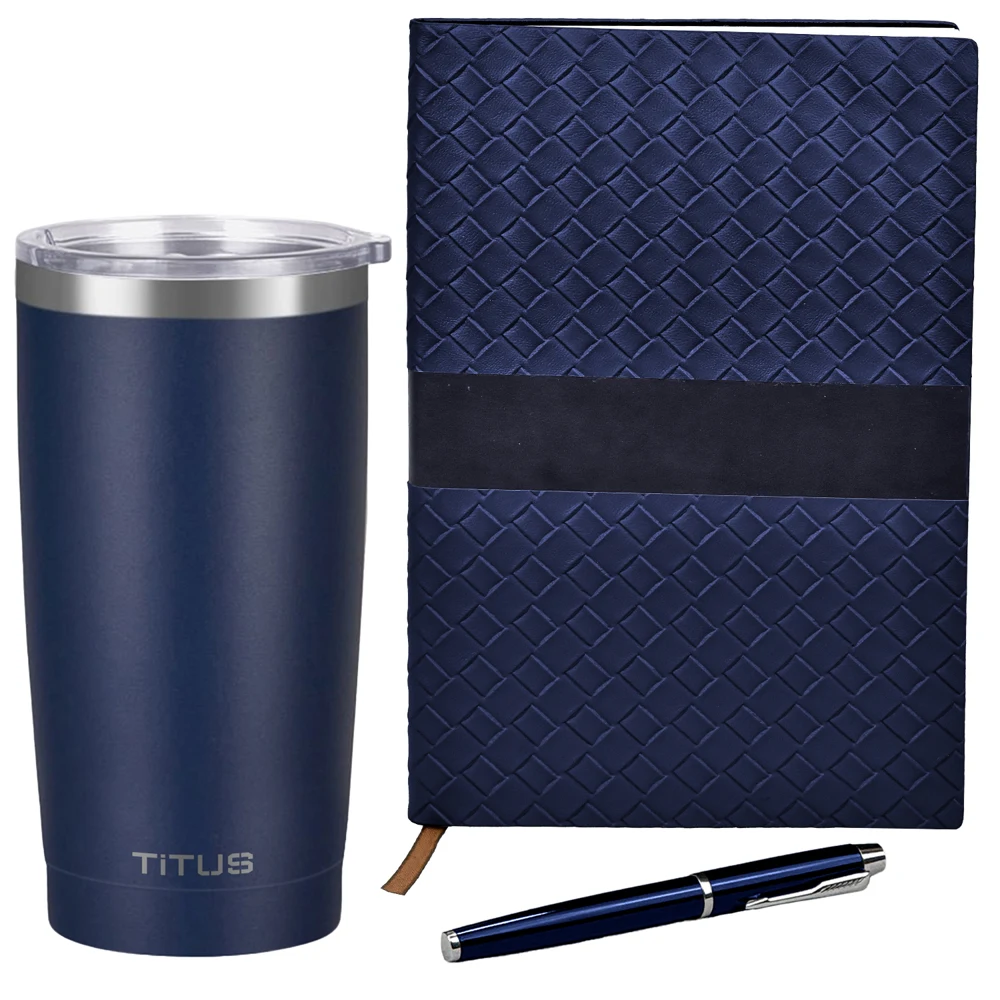 TiTUS® 20 oz Insulated Tumbler, Sahara Notebook & Pen Gift Set 1