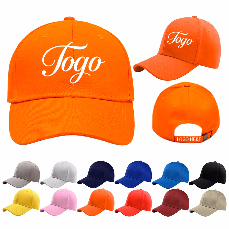 Adjustable 6-Panel 100% Cotton Baseball Cap
