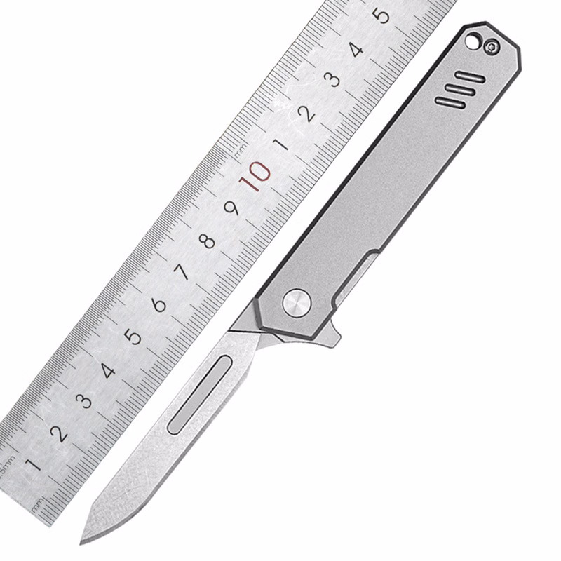 Foldable Knife With Titanium Handles