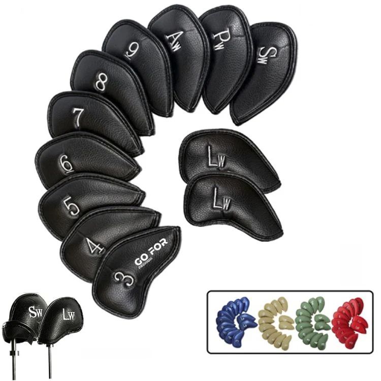 12pcs Thick Synthetic Leather Golf Iron Head Covers Set 1
