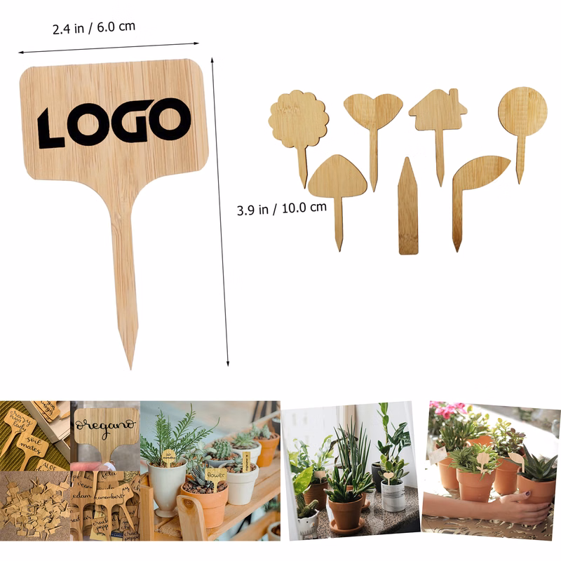 Bamboo Plate Garden Plant Markers