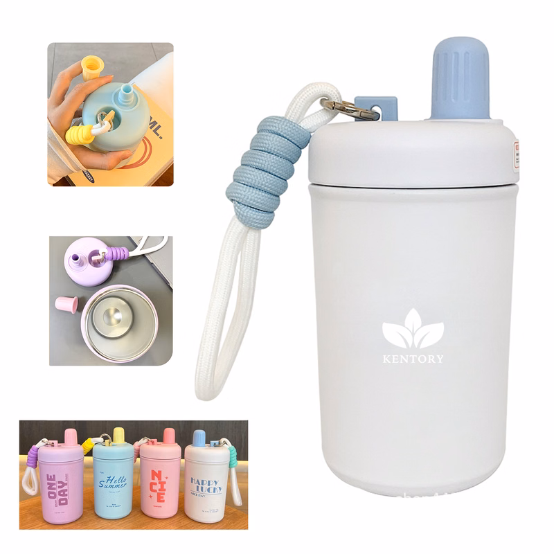 13Oz Stainless Steel Insulated Travel Tumbler With Straw