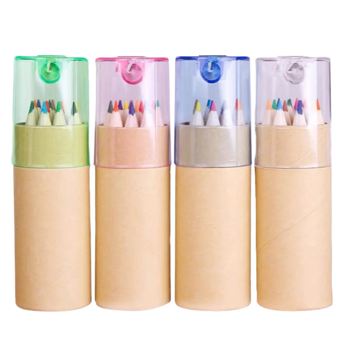 12 Pack Colored Pencils With Sharpener In Tube 1
