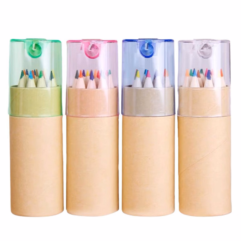 12 Pack Colored Pencils With Sharpener In Tube