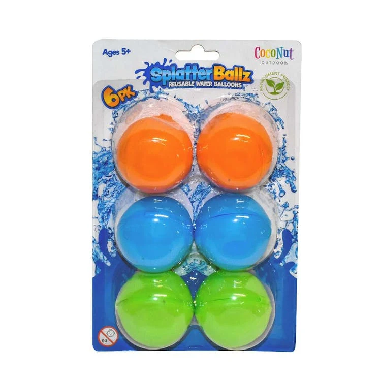 Reusable Water Balloons Three Assorted Colors - 6 Pack 1