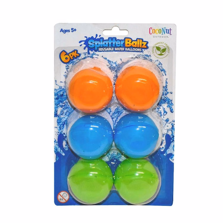 Reusable Water Balloons Three Assorted Colors - 6 Pack
