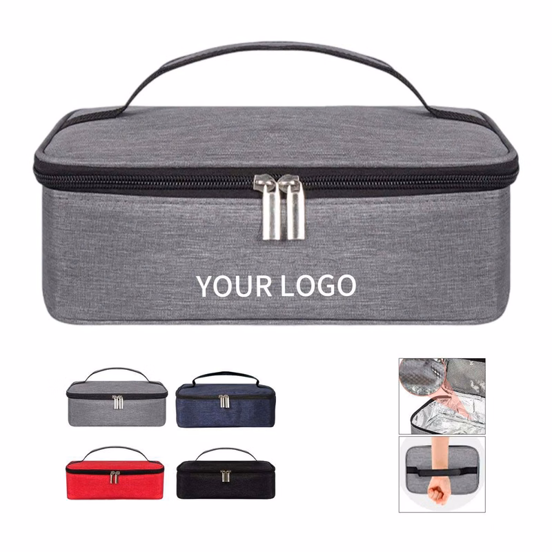 Portable Lunch Bag with Leather Reinforced Handle