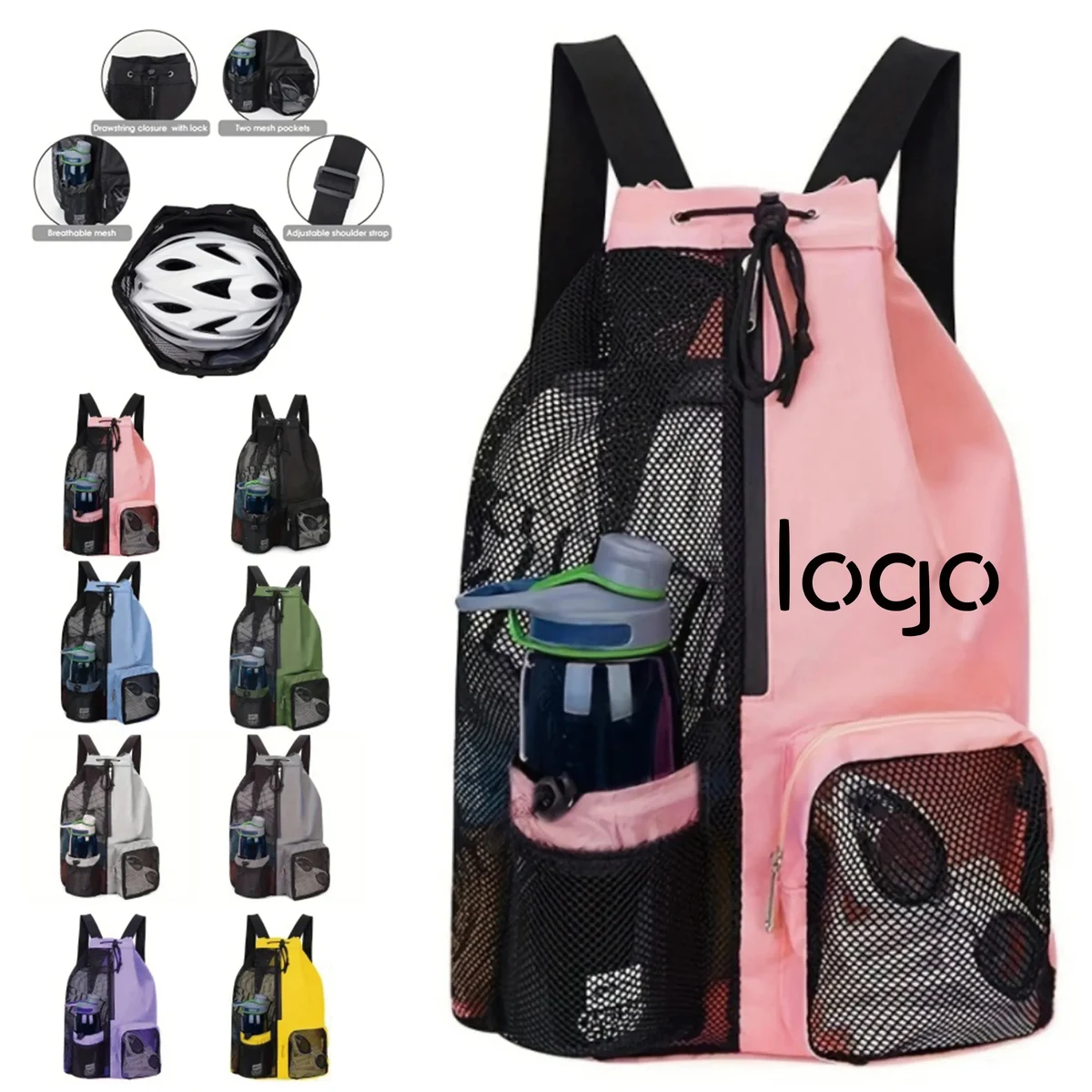 Breathable Mesh Drawstring Quick-Dry Backpack 1