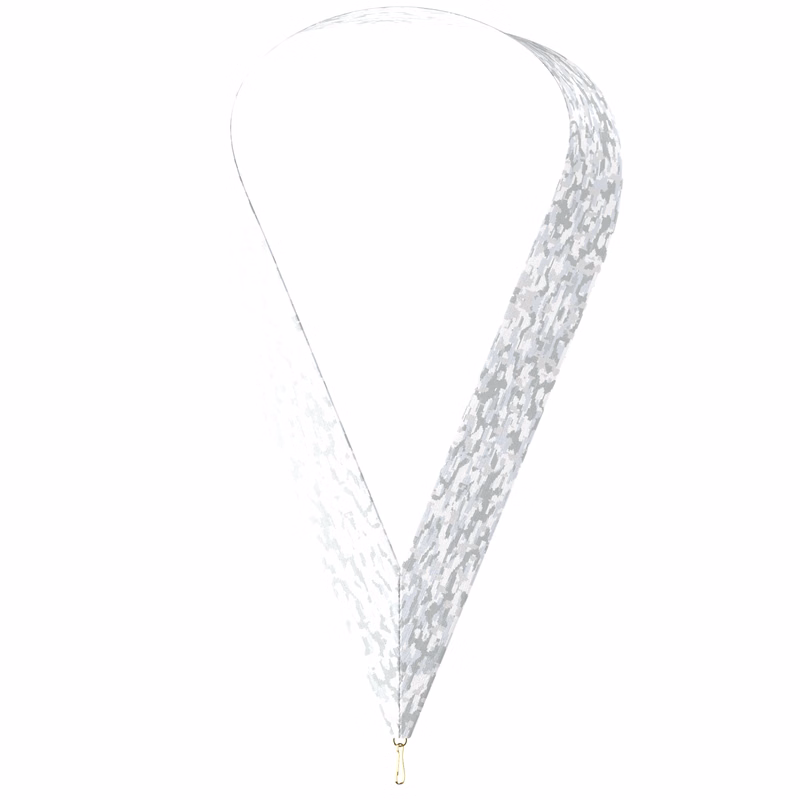 1-1/2" x 34" Sublimated Snow Camo Neckband w/ Quick Clip